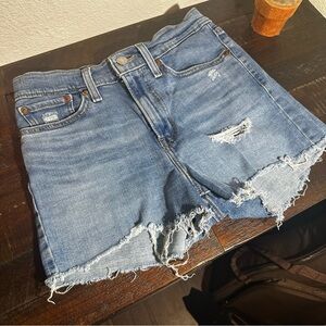 Levi's Light Blue Distressed Jean Shorts